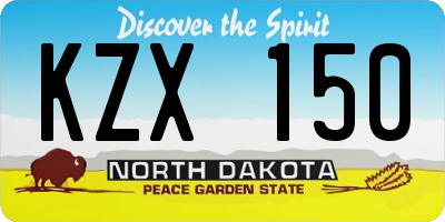 ND license plate KZX150