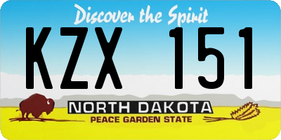 ND license plate KZX151