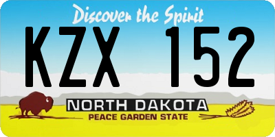 ND license plate KZX152