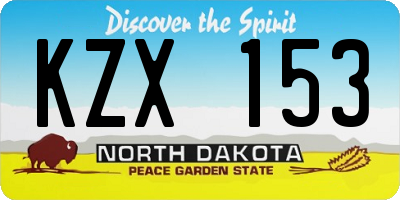 ND license plate KZX153