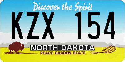 ND license plate KZX154