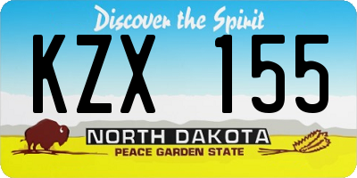 ND license plate KZX155