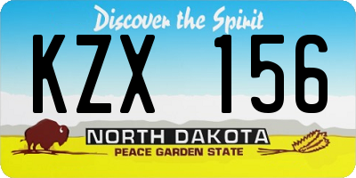 ND license plate KZX156