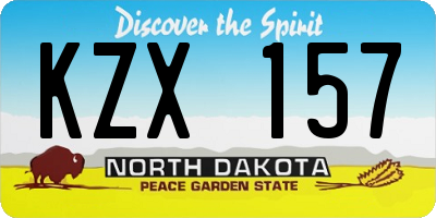 ND license plate KZX157