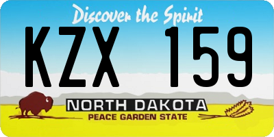 ND license plate KZX159