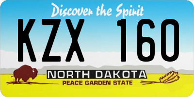 ND license plate KZX160
