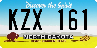 ND license plate KZX161