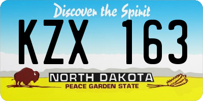 ND license plate KZX163