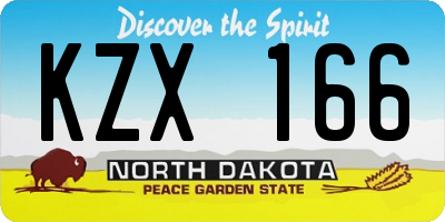 ND license plate KZX166