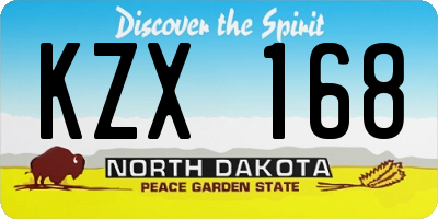 ND license plate KZX168