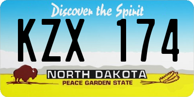 ND license plate KZX174