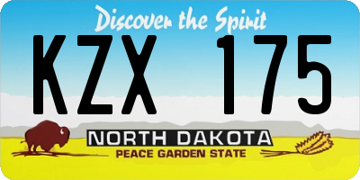 ND license plate KZX175