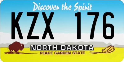 ND license plate KZX176