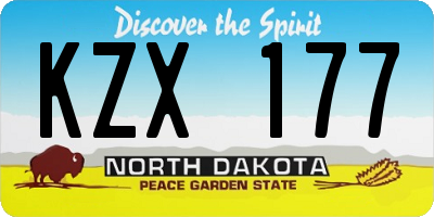 ND license plate KZX177