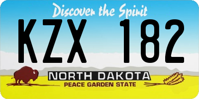 ND license plate KZX182