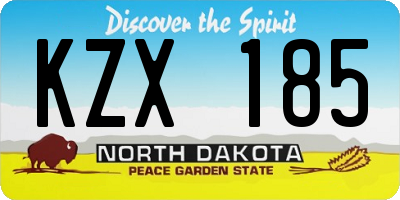 ND license plate KZX185