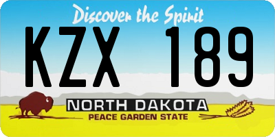 ND license plate KZX189