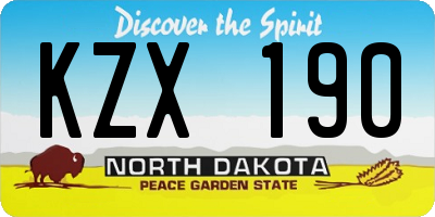 ND license plate KZX190