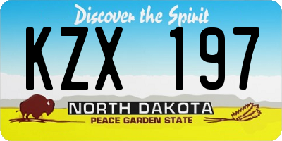 ND license plate KZX197