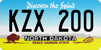 ND license plate KZX200