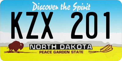 ND license plate KZX201