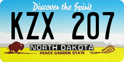 ND license plate KZX207