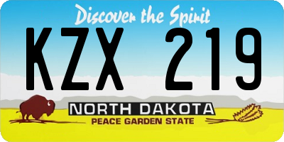 ND license plate KZX219