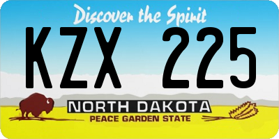 ND license plate KZX225