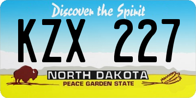 ND license plate KZX227