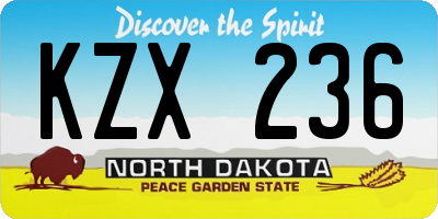 ND license plate KZX236