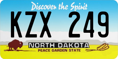 ND license plate KZX249