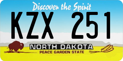 ND license plate KZX251