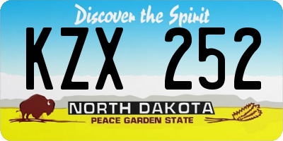 ND license plate KZX252