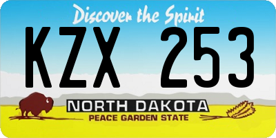 ND license plate KZX253
