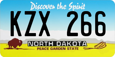 ND license plate KZX266