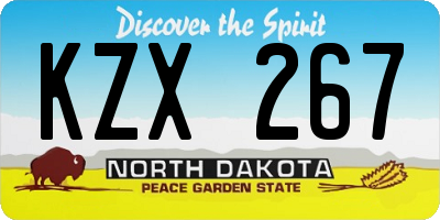 ND license plate KZX267