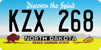 ND license plate KZX268