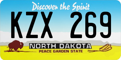 ND license plate KZX269