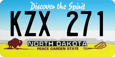 ND license plate KZX271