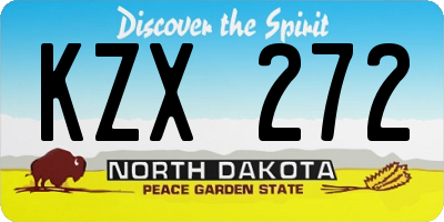 ND license plate KZX272