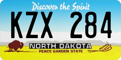 ND license plate KZX284