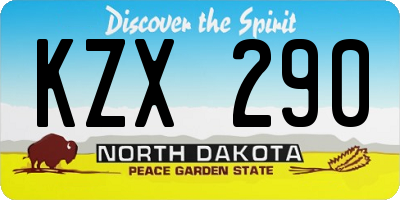 ND license plate KZX290