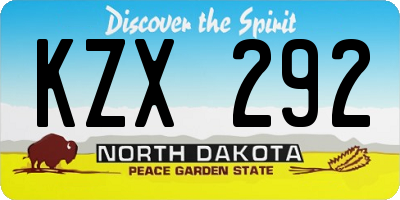 ND license plate KZX292