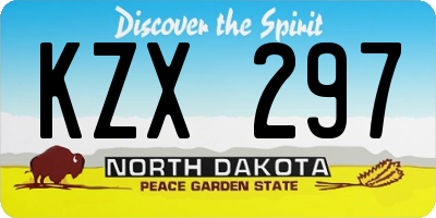 ND license plate KZX297