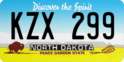 ND license plate KZX299