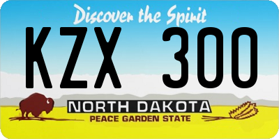 ND license plate KZX300