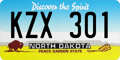 ND license plate KZX301