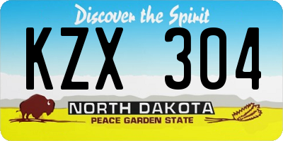 ND license plate KZX304