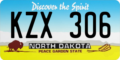 ND license plate KZX306