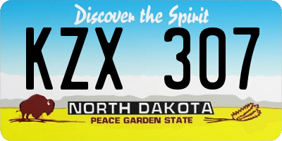 ND license plate KZX307